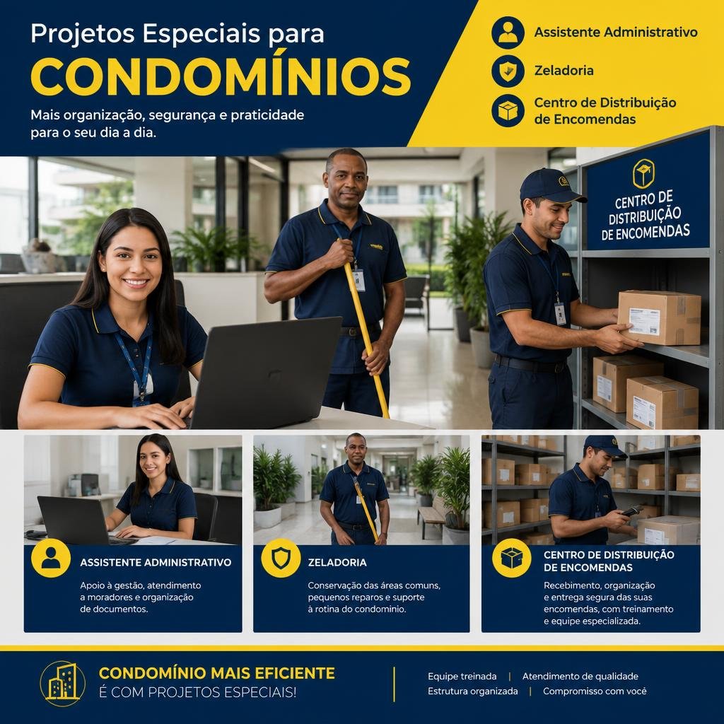 Equipe de projetos especiais para condomínios